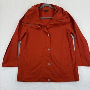 Eileen Fisher Womens Orange Cotton Blend Lightweight Jacket Size‎ S